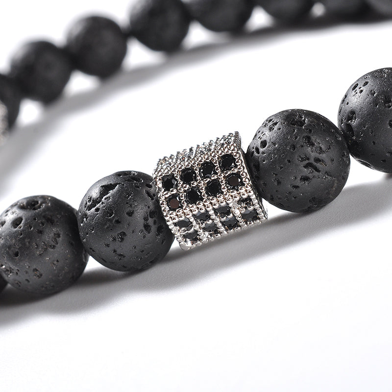 Silver Royal Crown Lava Bracelet