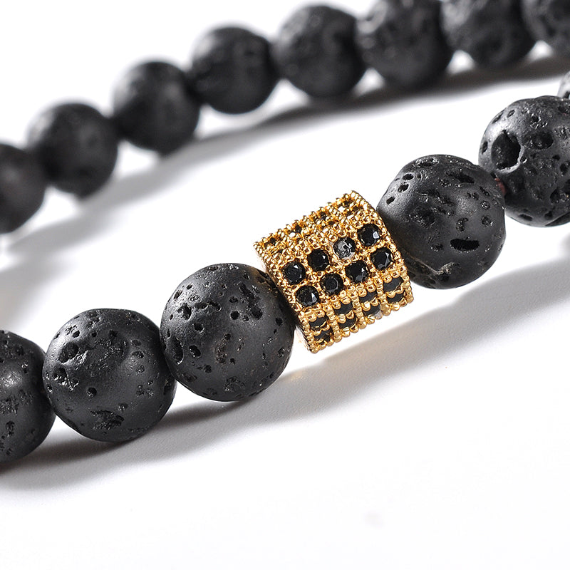 Gold Royal Crown Lava Bracelet