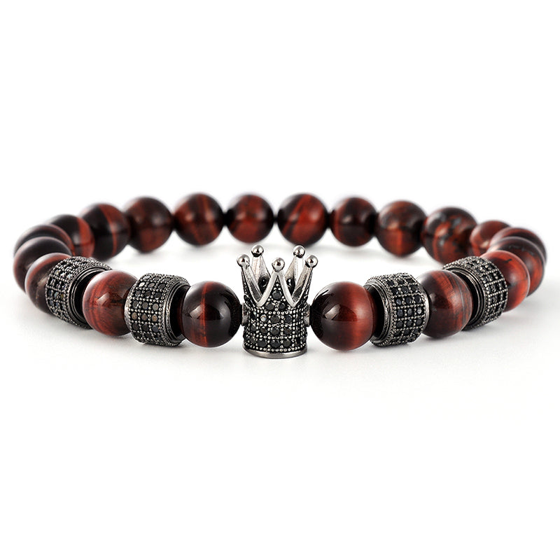 Two-Piece Set Crown Tiger Eye Bracelet