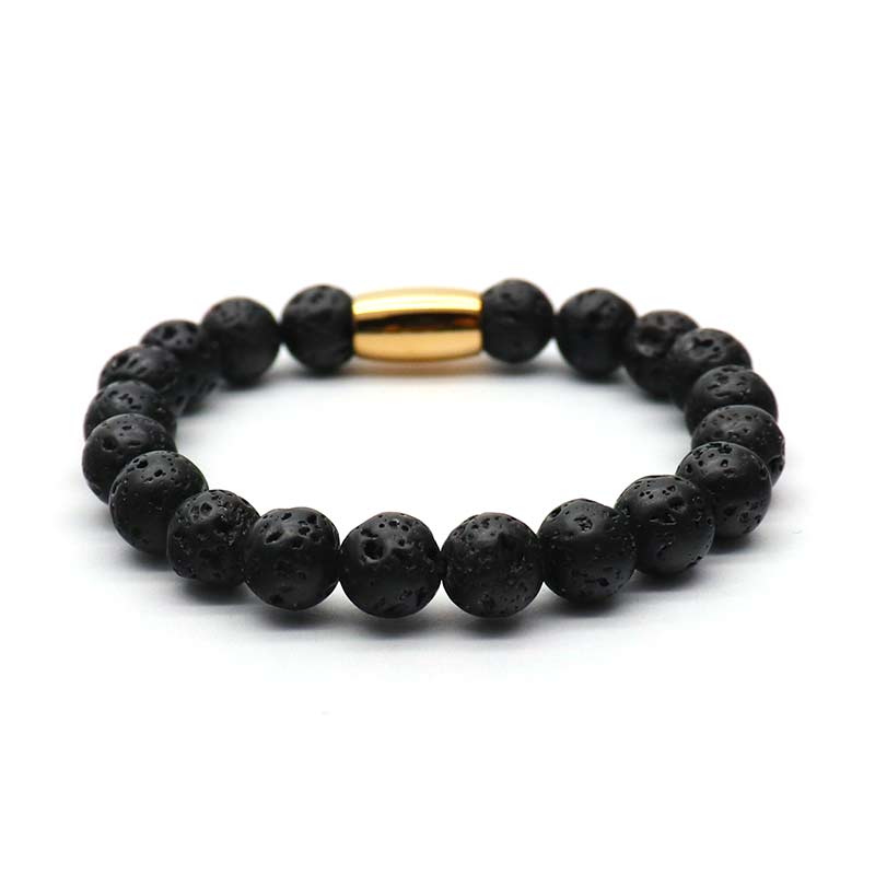 Calm & Courage Gold Lava Stone Bracelet