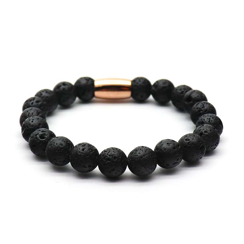 Calm & Courage Rose Lava Stone Bracelet