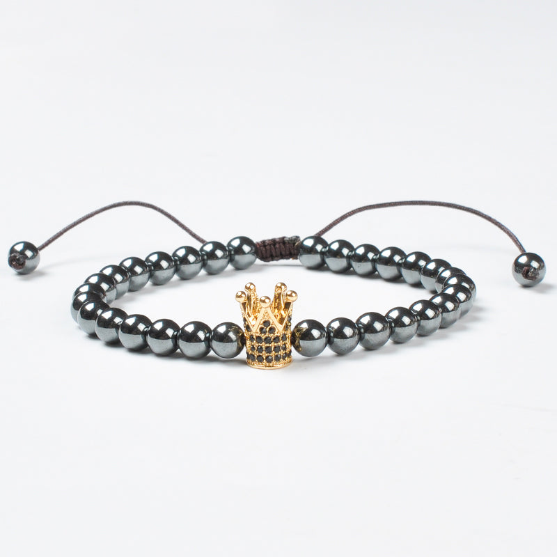 Gold Crown Hematite Bracelet