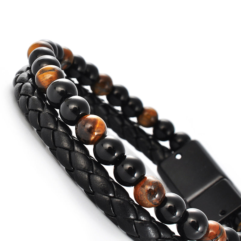 Two-Row Confidence Tiger Eye Bracelet