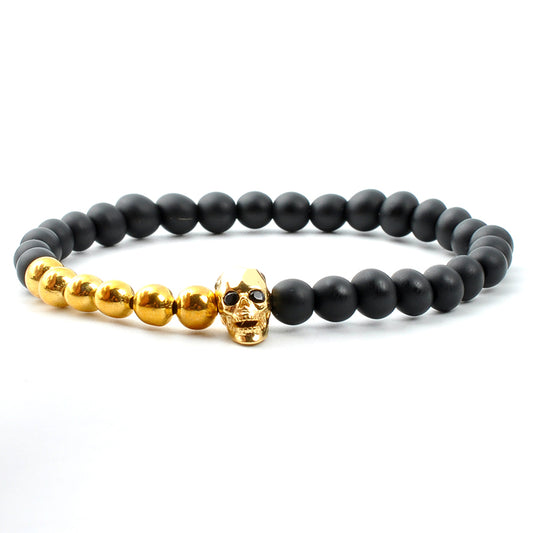 Gold Skull Beads Bracelet