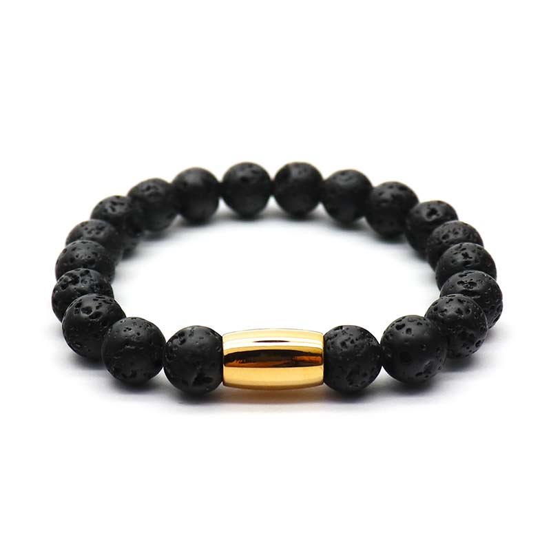 Calm & Courage Gold Lava Stone Bracelet