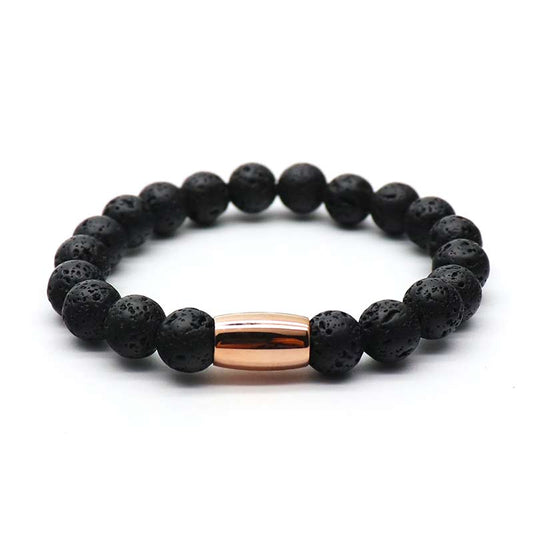 Calm & Courage Rose Lava Stone Bracelet