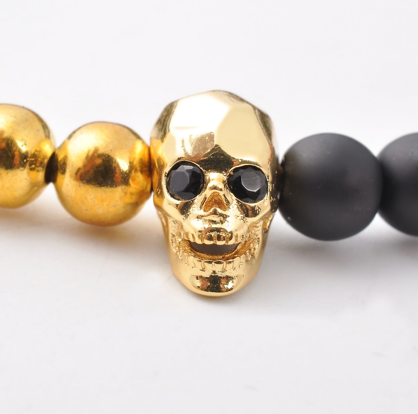 Gold Skull Beads Bracelet